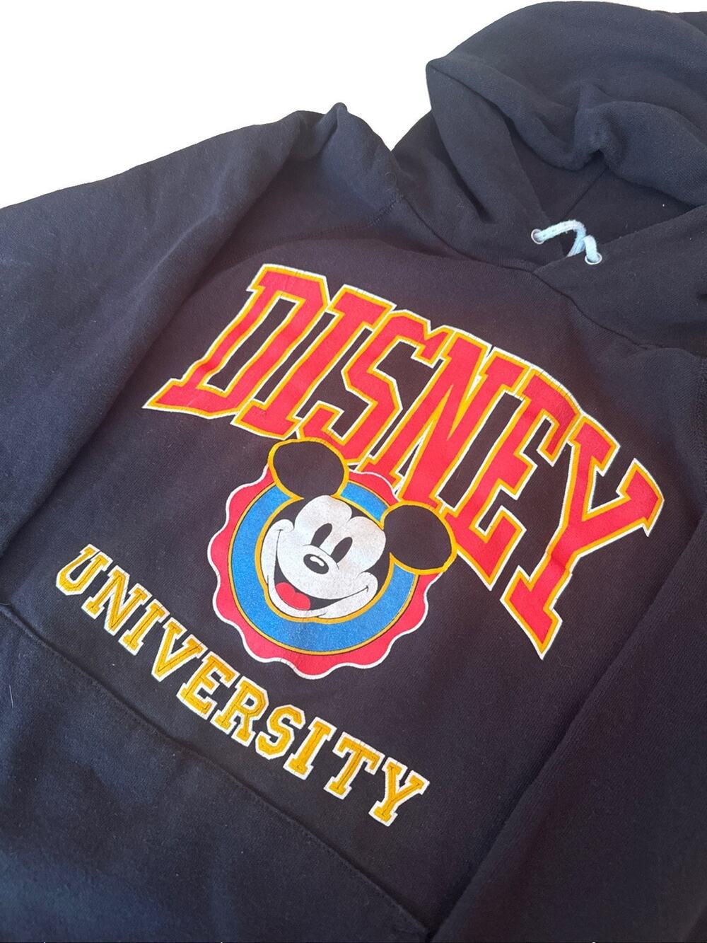 Disney University Fashions Mickey Mouse Hoodie Sweatshirt Size LARGE Vintage